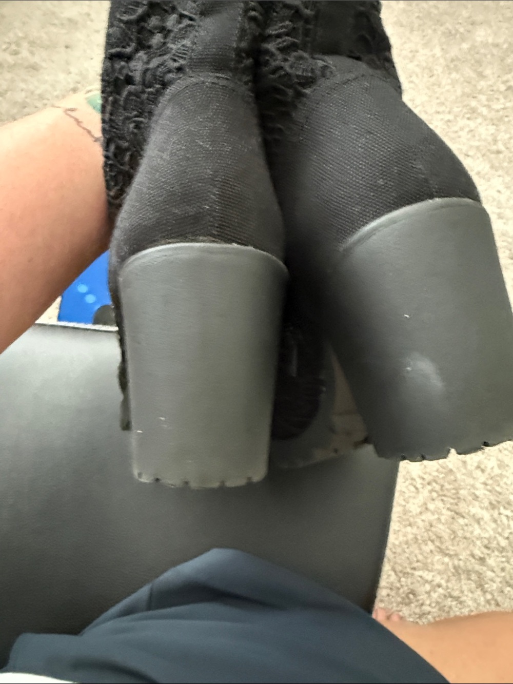 Black Lace-Up Women's Ankle Boots - Classic Casual Style - Picture 4 of 4